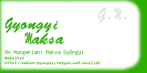 gyongyi maksa business card
