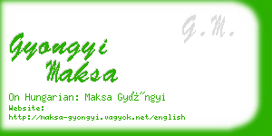 gyongyi maksa business card